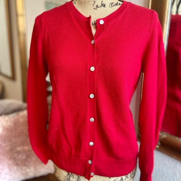 Red xs 6 button cardigan.  Super cute and casual. Pair with jeans or slacks. - Picture 1 of 5
